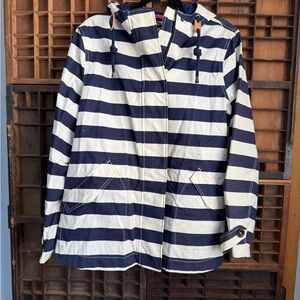 Navy and White Striped Women's Jacket